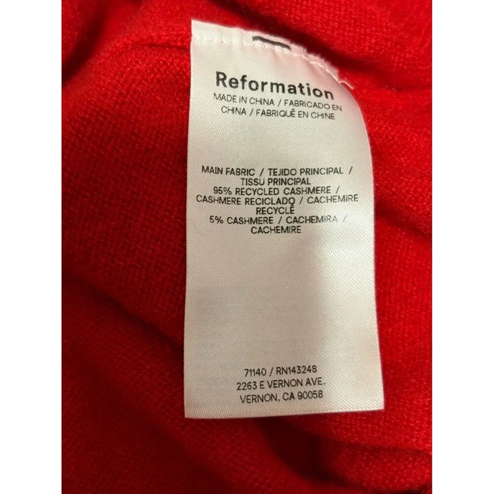 Reformation Reese Red Cashmere Blend V Neck Tank XS EUC